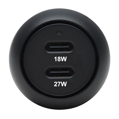 Tripp Lite USB-C Car Charger, 45W PD Charging Dual Port USB-C Car Charger, USB-C 27W, USB-C 18W, Black (U280-C02-45W-2B)