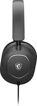 MSI Maestro 300 Gaming Headset High-Resolution 40mm Neodymium Drivers, Unidirectional Microphone, Detachable Mic, Breathable Mesh or Protein Leather, Plug & Play Across Platforms