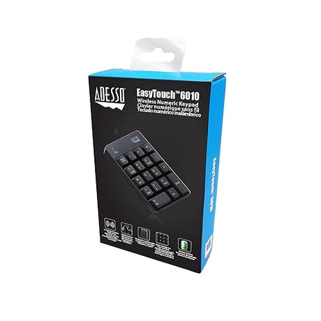 Adesso WKB-6010UB - Wireless Spill Resistant 18-Key Numeric Keypad, Black