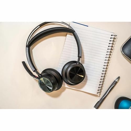 Poly Voyager Focus 2 USB-C-C Headset + USB-C/A Adapter TAA - Google Assistant, Siri - Stereo - USB Type C - Wired/Wireless - Bluetooth - 298.6 ft - Over-The-Head - Binaural - Supra-aural - 4 Cable
