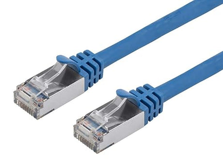 Monoprice Entegrade Cat7 Ethernet Patch Cable - Network Internet Cord - Flexboot RJ45, Stranded, 600Mhz , S/FTP, CMX, Pure Bare Copper Wire, 26AWG, 7ft, Blue 7 Feet