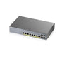 Zyxel 8-Port Gigabit Smart Managed PoE+ Switch with 130 Watt Budget and 2 Gigabit Copper Ports + 2 SFP with Nebula Cloud Managment, Long Range PoE Switch [GS1350-12HP]