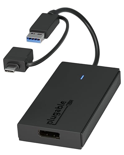 Plugable USB C to DisplayPort Adapter, Universal Video Graphics Adapter for USB 3.0 and USB-C Macs and Windows, Extend a DisplayPort Monitor up to 1080p@60Hz