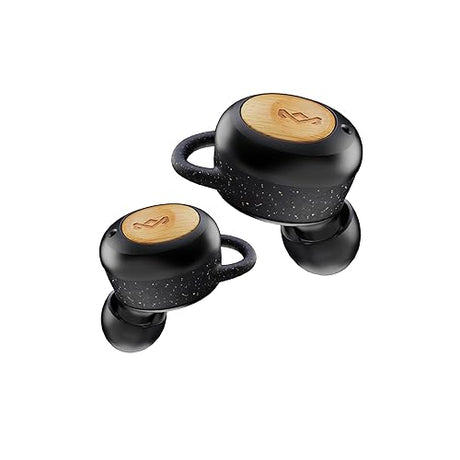 House of Marley Champion 2: True Wireless Earbuds with Microphone, Bluetooth Connectivity, 35 Hours Total Playtime, and Sustainable Materials, Signature Black