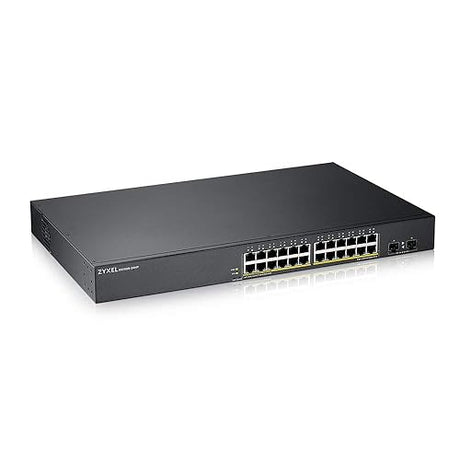 ZYXEL 26-Port PoE Switch Gigabit Ethernet Smart (GS1900-24HPV2) - Managed, with 24x PoE+ @ 170W, 2X SFP, Rackmount, Limited Lifetime Protection 26 Port | 24x POE+ 170W | 2x SFP