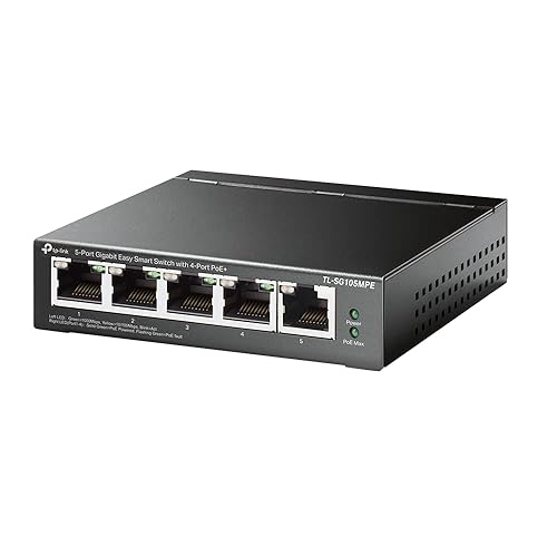TP-Link TL-SG105MPE | 5 Port Gigabit PoE Switch | Easy Smart Managed | 4 PoE+ Ports @120W, w/ 1 Uplink Gigabit Port | QoS, Vlan, IGMP & LAG | Fanless | PoE Auto Recovery 5 Port w/ 4-Port PoE+, Enhanced Features