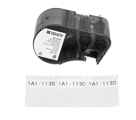 Brady Label Tape Heat Shrink Polyolefin for Labeling Machines BMP51/BMP53/M511-80 Self-adhesive labels - Black on white (25.78 mm (L) x 11.15 mm (A)) - M5-250-1-342 Self-laminating Vinyl Black on White Clear 38,10 mm (W) x 38,10 mm (H)