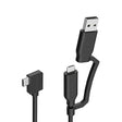 MP Mobile Pixels 2-in-1 USB Cable,3A/5.0 Gbps USB Type C to USB Type A/C Cable with Right Angle Head (3ft, Black)