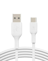 Belkin 6.6ft USB-C Cable, Boost Charge USB-C to USB Cable, USB Type-C Cable, Compatible with Samsung Galaxy S23, S23+, Note20, Pixel 6, Pixel 7, iPad Pro, Nintendo Switch and More - White White PVC