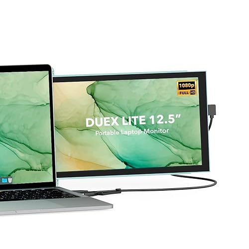 Duex Lite New Mobile Pixels Portable Monitor (2025 Upgraded), 12.5 Full HD IPS Laptop Screen Extender, USB C/HDMI Powered Plug and Play,Windows/Mac/Android/Switch Compatible (Jadeite Green) 12.5 Duex Lite (Jadeite Green)