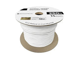 Monoprice 14AWG CL3 Rated 2-Conductor Speaker Wire - 250 Feet - White | Pure Bare Copper, for Car, Home Audio, Safety for Residential Class Buildings - Access Series