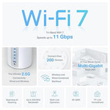 TP-Link Tri-Band BE11000 WiFi 7 Mesh Wi-Fi Router (Deco BE65) - 11 Gbps, 5200 Sq.Ft, 4× 2.5 G Ethernet, 6G Band, AI-Driven Band, HomeShield 1-Pack