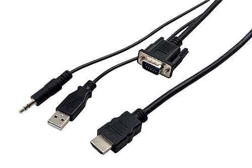 VisionTek VGA to HDMI Active Adapter w/ Audio, 5 Feet, Male to Male, for Computer, Desktop, Laptop, PC, Monitor, Projector, HDTV, and more (900824)