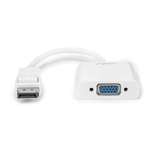 Rocstor DisplayPort to VGA Video Adapter Converter (Y10A102-W1),White