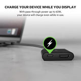 Belkin USB C to HDMI Adapter + USBC Charging Port to Charge While You Display, Supports 4K UHD Video, Passthrough Power up to 60W for Connected Devices, Compatible with MacBook, iPad, Windows Adapter USB-C to HDMI + Charging