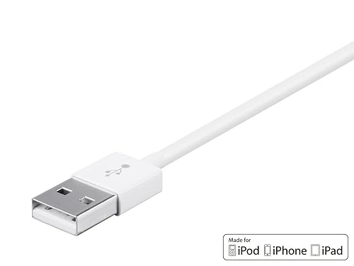 Monoprice Select Series Apple MFi Certified Lightning to USB Charge & Sync Cable, 3ft White for iPhone X, 8, 8 Plus, 7, 7 Plus, 6, 6 Plus, 5S, iPad Pro White 3-Feet