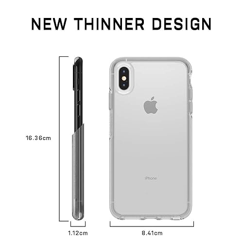 OtterBox iPhone Xs Max Symmetry Series Case - CLEAR, ultra-sleek, wireless charging compatible, raised edges protect camera & screen