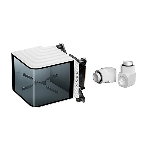 TRYX Panorama CPU Water Block White 6.67'' AMOLED Curved Screen 3D Anamorphic Effect Display 2K@60Hz Customizable Content with VRM Fan and 90° Rotary Adapter for Intel LGA 1700/1851/1200 AMD AM5/AM4