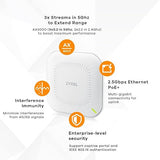 Zyxel WiFi 6 AX3000 Wireless Gigabit Access Point | Mesh, Seamless Roaming, Captive Portal & MU-MIMO | WPA3 Security | Cloud, App or Direct Management | POE+ | AC Adapter Included |NWA90AX PRO