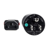 Tripp Lite Hospital-Grade Computer Power Cord (Nema 5-15P to C13), Locking C13 Connector, 10A, 125V, 18AWG, 10 ft. (P006-L10-HG10)