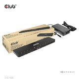 Club3D USB-C 3.2 Gen2 Triple Display DP Alt Mode + Displaylink Dynamic PD Charging Dock with 120W Power Black