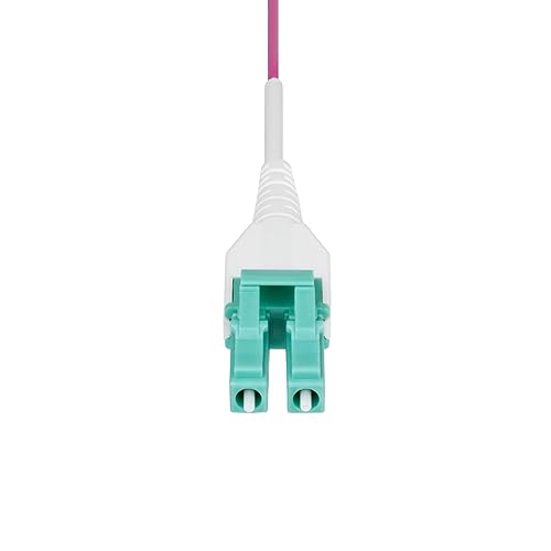 StarTech.com 10m (33ft) LC to LC (UPC) OM4 Multimode Fiber Optic Cable, Erika Violet, 50/125, 40G/100G, Uniboot Fiber Jumper Cord, OFNR Riser Rated