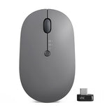 Lenovo Go Multi-Device Wireless Mouse, 2.4GHz Nano USB-C Receiver, Bluetooth, Adjustable DPI, USB-C Rechargeable Battery, Qi Wireless Charging, Ambidextrous, GY51C21211, Grey Multi-Device Mouse