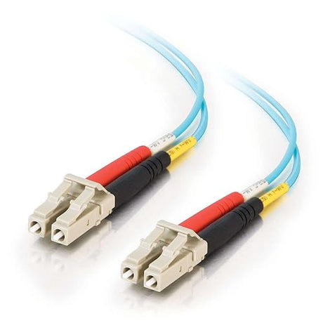 C2G 01117 OM3 Fiber Optic Cable - LC-LC 10Gb 50/125 Duplex Multimode PVC Fiber Cable, Aqua (49.2 Feet, 15 Meters)