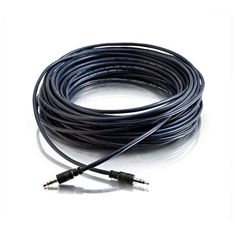 C2G 40518 3.5mm Stereo Audio Cable with Low Profile Connectors M/M, Plenum CMP-Rated (50 Feet, 15.24 Meters) 50-Feet