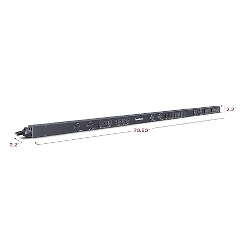 CyberPower PDU13102 Basic 3-Phase PDU, 208V, 20A (Derated to 16A), 27 Outlets, 0U Rackmount