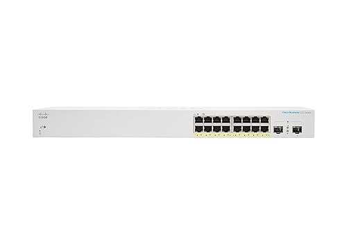 Cisco Business CBS220-16P-2G Smart Switch | 16 Port GE | PoE | 2x1G SFP | 3-Year Limited Hardware Warranty (CBS220-16P-2G-NA) 16-port GE / PoE+ / 130W / 2 x GE Uplinks