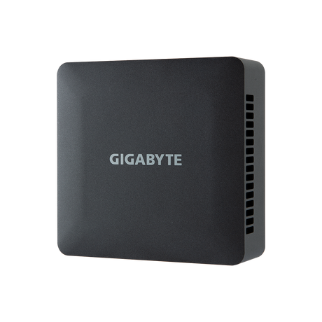 GIGABYTE GB-BRI5H-1335 , with 13th Gen Intel Core i5-1335U Processor,  4 x 4K Module - 2 x HDMI 2.1 and 2 x USB Type C with DP alt modeBlack Mini-PC Tall Barebone- US cord