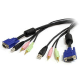 StarTech.com 6 Ft 4-in-1 USB VGA KVM Switch Cable With Audio And Microphone