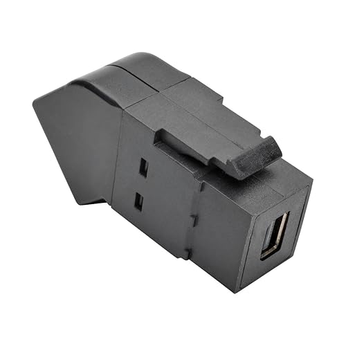 Tripp Lite Mini DisplayPort to DisplayPort Keystone/Panel Mount Angled Adapter (F/F), All-in-One, MDP to DP, Black (P169-000-KPA-BK) Angled Keystone/Panel Mount