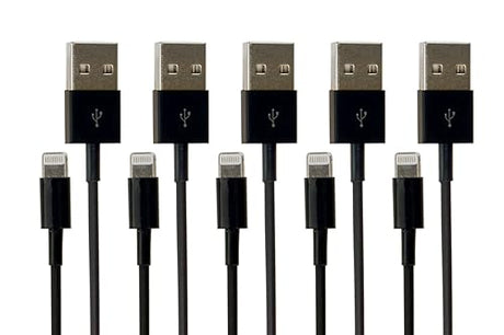 VisionTek Lightning to USB Black 1 Meter Cable, 5 Pack - 900784 White