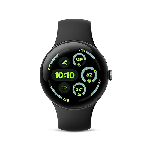 Google Pixel Watch 3 (45mm) - Android Smartwatch with Heart Rate Tracking, Advanced Running from Fitbit, Fitness Insights, 24-Hour Battery - Matte Black Aluminum Case - Obsidian Band - Wi-Fi Obsidian 45mm Wi-Fi
