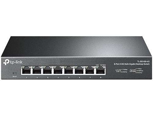 TP-Link TL-SG108-M2 | 8 Port Multi-Gigabit Unmanaged Network Switch, Ethernet Splitter | 2.5G Bandwidth | Plug & Play | Desktop/Wall-Mount | Fanless Metal Design | Limited Lifetime Protection 8 Port, 2.5G