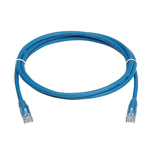 Tripp Lite Cat6 RJ45 PoE Gigabit Ethernet Cable, 8.2 Feet / 2.5 Meters, Flame-Resistant LSZH Jacket, Blue Snagless, Power Over Ethernet, Male-to-Male, Patch LAN Cord, (N201L-2P5M-BL)