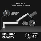 Elgato Wave Mic Arm Pro White - 360° Rotatable Low Profile Gas Spring Microphone Arm, Works with Elgato Mics/Shure SM7B/HyperX QuadCast/Rode/Blue Yeti & More – for Broadcasting/Podcasting/Streaming
