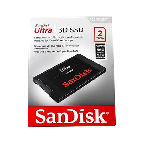 SanDisk Ultra 3D NAND 2TB Internal SSD - SATA III 6 Gb/s, 2.5 Inch /7 mm, Up to 560 MB/s - ?SDSSDH3-2T00-G26 Newest Generation 2TB