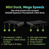 IOGEAR Quantum Thunderbolt 4 Mini Dock, Single 8K / Dual 4K Display, Up to 3 USB-C or Thunderbolt 4 Devices, 40 Gbps (Win 10, 11 / Mac M2 Pro M3 Pro) GTD4MTHAA