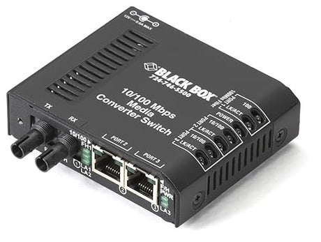 Black Box Corp Fast Ethernet Media Converter - 2 X Rj-45 1 X St Duplex - 10/100base-tx 100base-x - External Rack-mountable LBH100A-ST