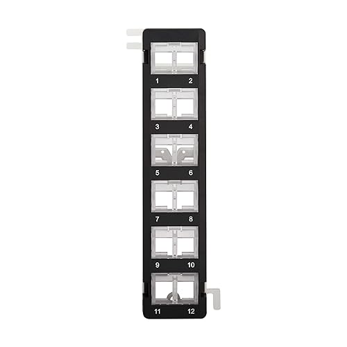 Tripp Lite 12-Port Wall-Mount Patch Panel for UTP Keystone Jacks, Rotatable Swivel Ports, Vertical or Horizontal Installation, Mount Bracket Included, TAA Compliant, Lifetime Warranty (N062-012-KJ-WM)