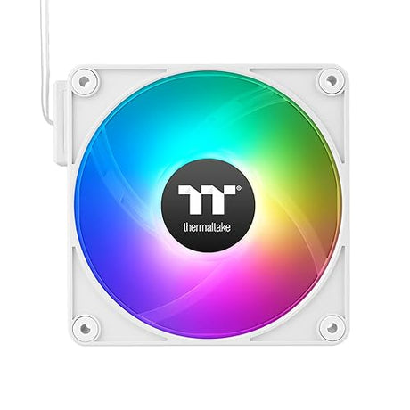 Thermaltake CT140 EX ARGB Sync PC Cooling Fan White (3-Fan Pack), Magnetic Connection, 5V Motherboard Sync, 16.8 Million Colors 9 Addressable LEDs, 140 mm Case/Radiator Fan, CL-F191-PL14SW-A
