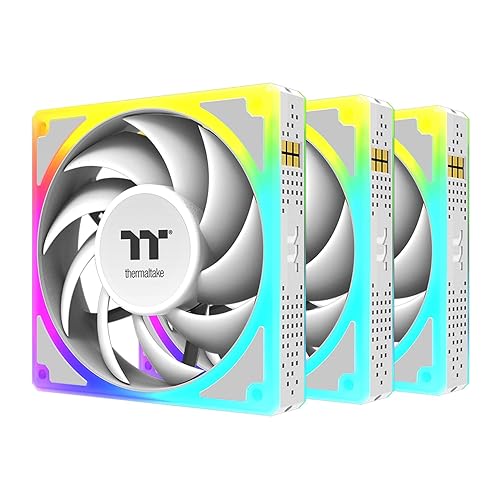 Thermaltake Toughfan EX 140 ARGB Sync; 140mm; 500~2000 RPM; MagForce 2.0; 3.04mm-H2O Static Pressure; Airflow 94.43 CFM; Hydraulic Bearing; 5V 3-Pin Motherboard Sync; 3-Pack; White; CL-F213-PL14SW-A