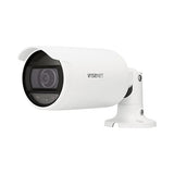 HANWHA ANO-L7012R Wisenet IR Bullet Camera, White; 4MP Resolution; 1/3 CMOS Sensor; IR Visibility Up to 65.6 feet; Micro SD/SDHC/SDXC Onboard Memory Slot Up to 128GB; IP66; Fixed Focus