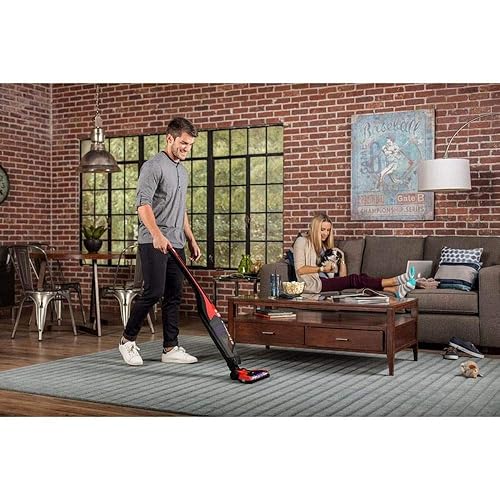 Dirt Devil Power Swerve Pet, Lightweight Cordless Stick Upright Vacuum Cleaner, for Carpet and Hard Floors, BD22052V, Red