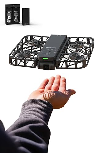 HOVERAir X1 Self-Flying Camera, Pocket-Sized Drone HDR Video Capture, Palm Takeoff, Intelligent Flight Paths, Follow-Me Mode, Foldable Action Camera with Hands-Free Control Black (Combo) Combo Black