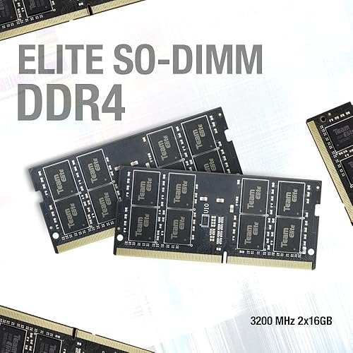 TEAMGROUP Elite DDR4 32GB Single 3200MHz PC4-25600 CL22 Unbuffered Non-ECC 1.2V SODIMM 260-Pin Laptop Notebook PC Computer Memory Module Ram Upgrade - TED432G3200C22-S01 32 Go (1 x 32Go)