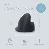 R-Go HE Vertical Ergonomic Mouse, for Left Handed, with Break Software, USB-C/A Wired, Prevents Tennis Elbow/Mouse Arm RSI, Silent Click, 5 Buttons - Compatible Windows/MacOS, Black/Silver